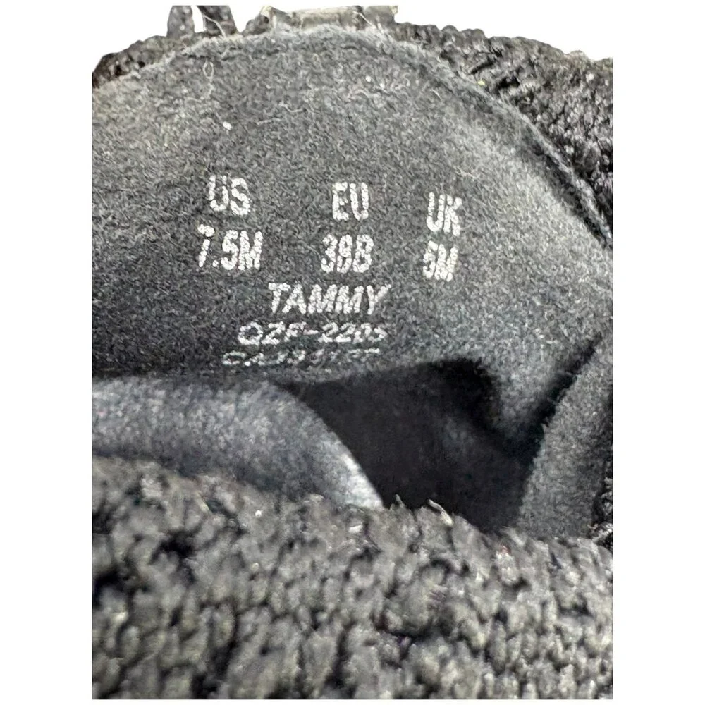 DKNY Tammy‎ Black Knit Logo Chunky Platform Bootie